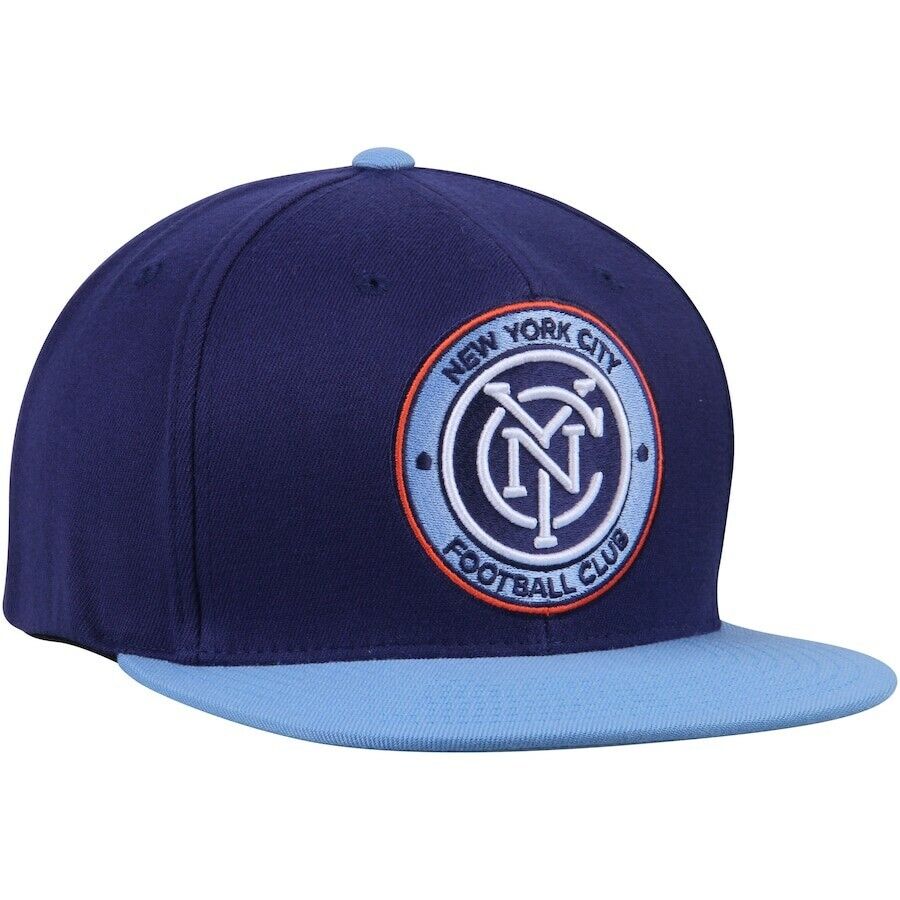New York City FC Navy/Light Blue Mitchell & Ness XL Logo Two-Tone Snapback Cap/Hat