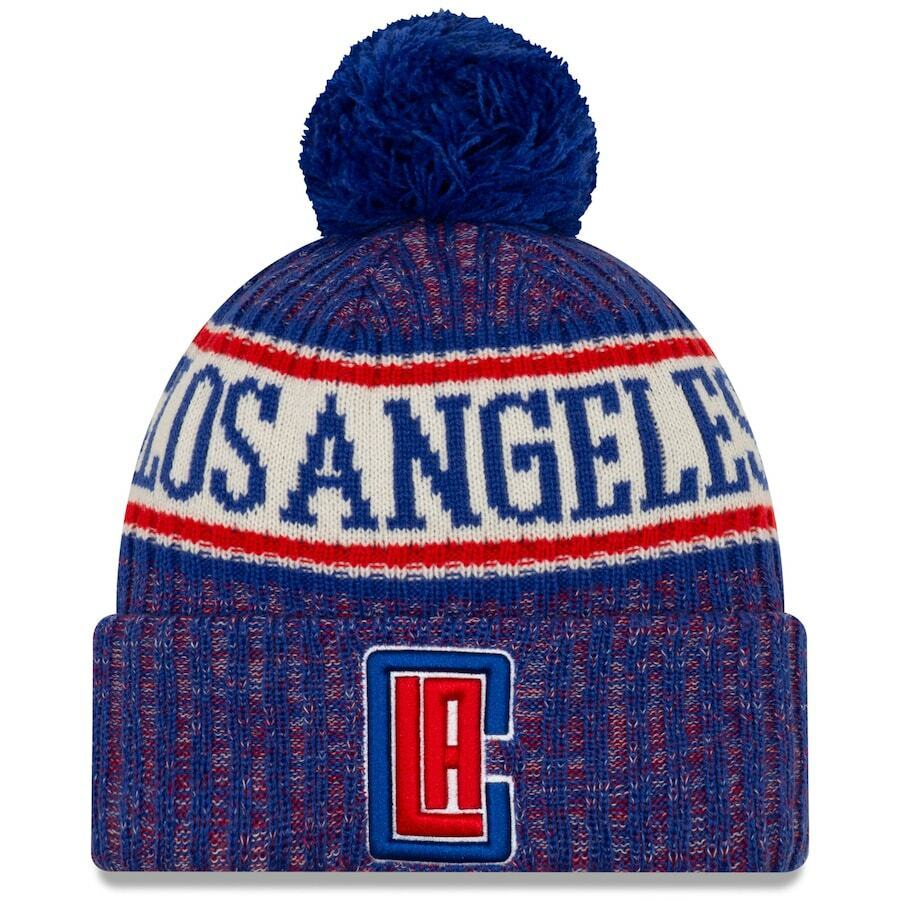Los Angeles Clippers Royal Blue New Era Sport Cuffed Knit Hat with Pom