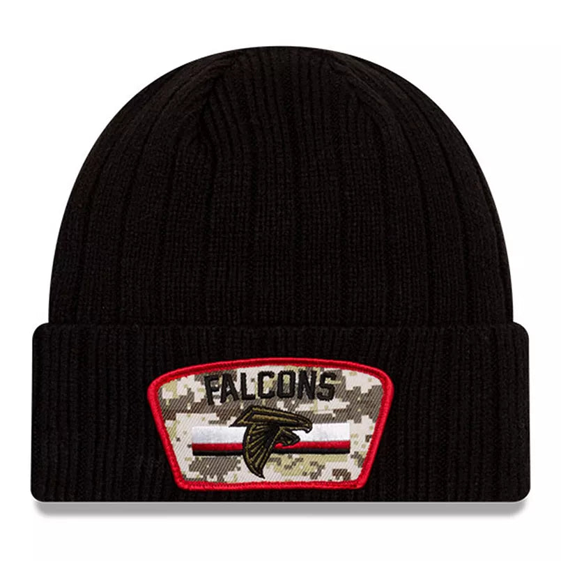 Atlanta Falcons Black New Era Salute To Service Cuffed Knit Hat