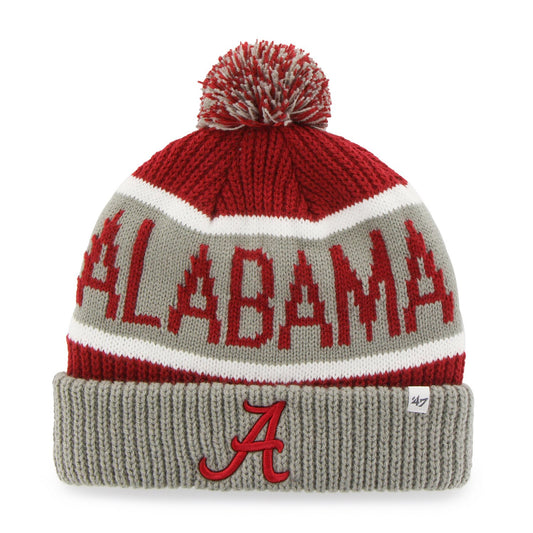 Alabama Crimson Tide '47 Brand Calgary Cuff Knit Pom Cap/Hat