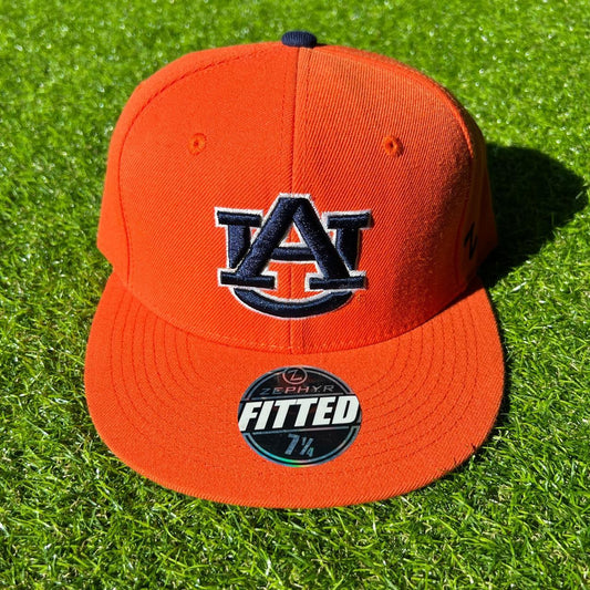 Auburn Tigers Orange Vintage Zephyr Fitted Cap/Hat - 7 1/4