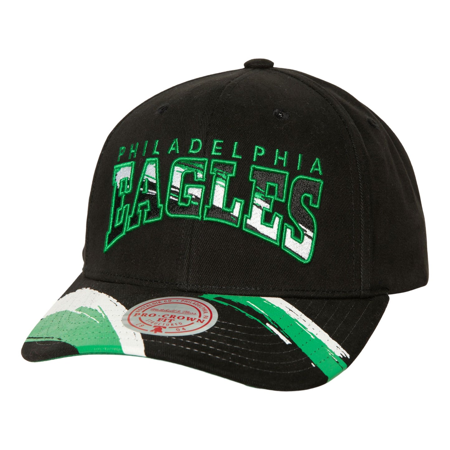 Philadelphia Eagles Black Mitchell & Ness Brushed Past Ya Pro Snapback Cap/Hat