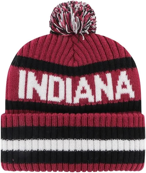 Indiana Hoosiers Red '47 Brand Bering Pom Cuff Knit Beanie