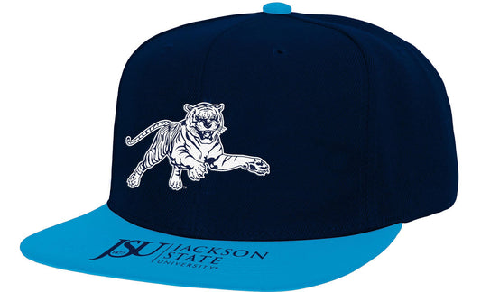 Jackson State Tigers Navy Blue Mitchell & Ness Logo Bill Snapback Cap/Hat