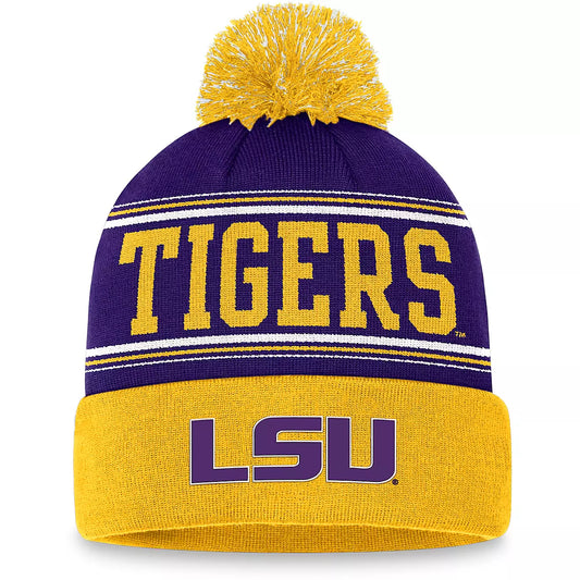 LSU Tigers Top of the World Fashion Cuffed Pom Knit Hat