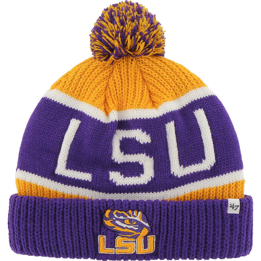 LSU Tigers '47 Brand Calgary Cuff Knit Pom Cap/Hat