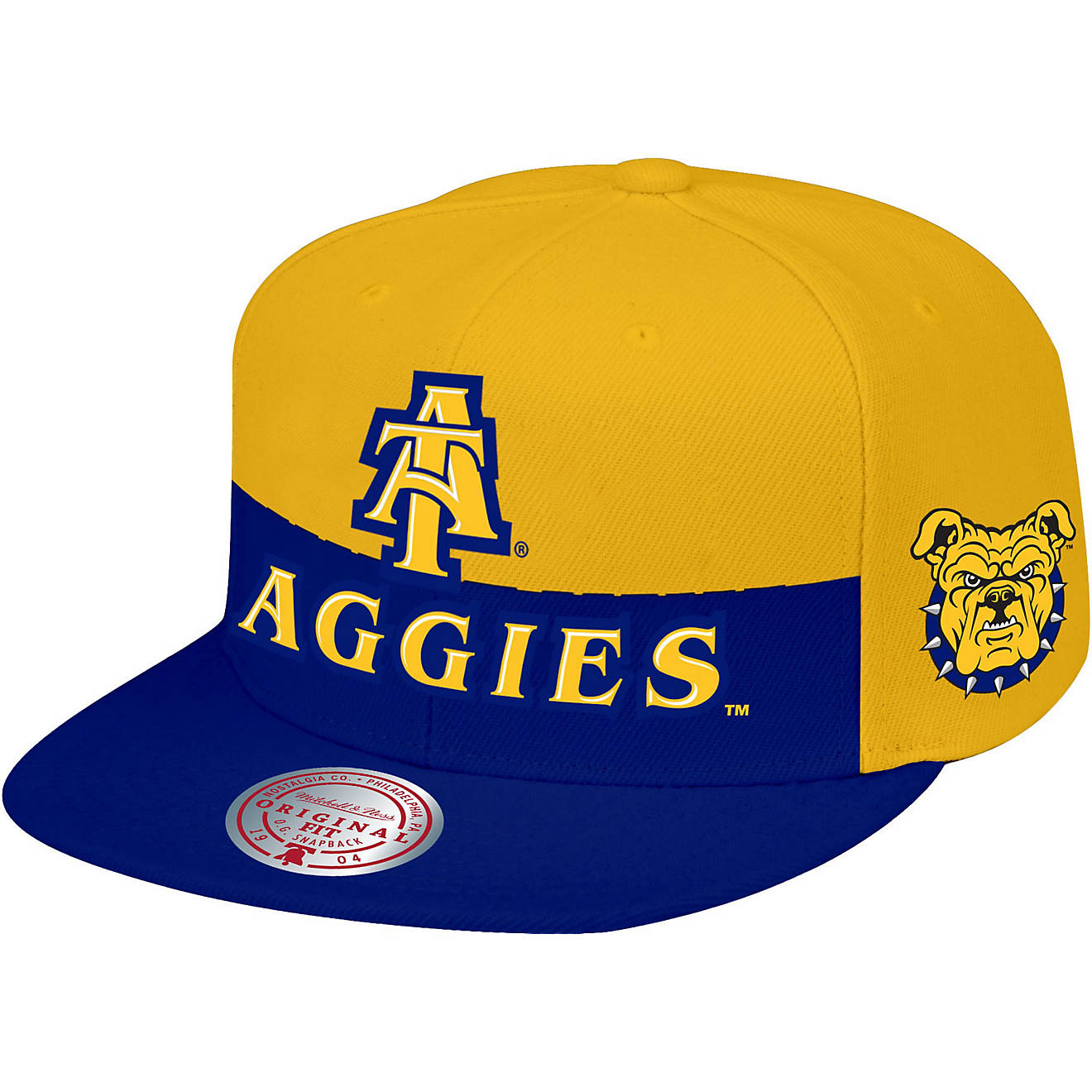 North Carolina A&T Aggies Mitchell & Ness Half And Half Snapback Cap/Hat