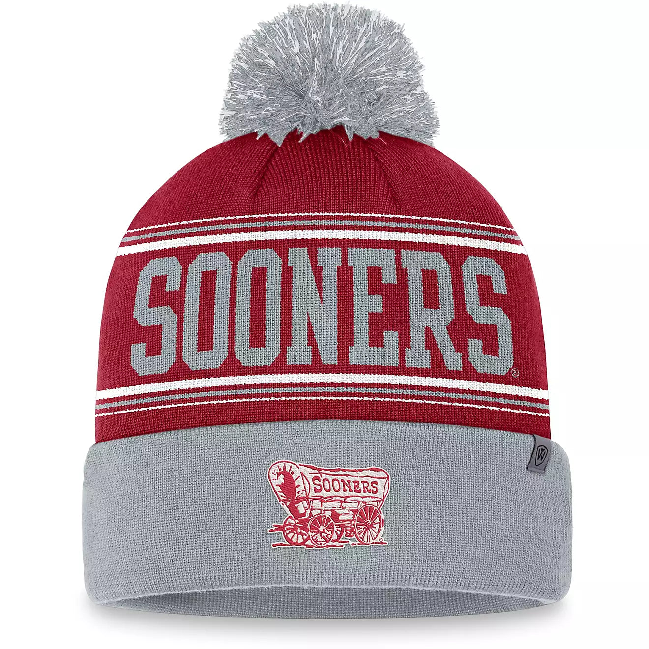 Oklahoma Sooners Top of the World Fashion Cuffed Pom Knit Hat