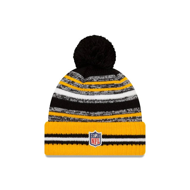 Pittsburgh Steelers Black/Gold NFL Sideline Sport Official Pom Cuffed Knit Hat