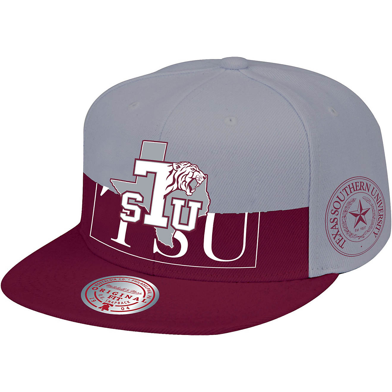 Texas Southern Tigers Mitchell & Ness Half And Half Snapback Cap/Hat