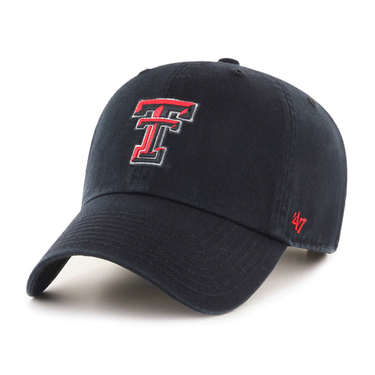 Texas Tech Red Raiders Black & Red '47 Brand Clean Up Adjustable Cap/Hat