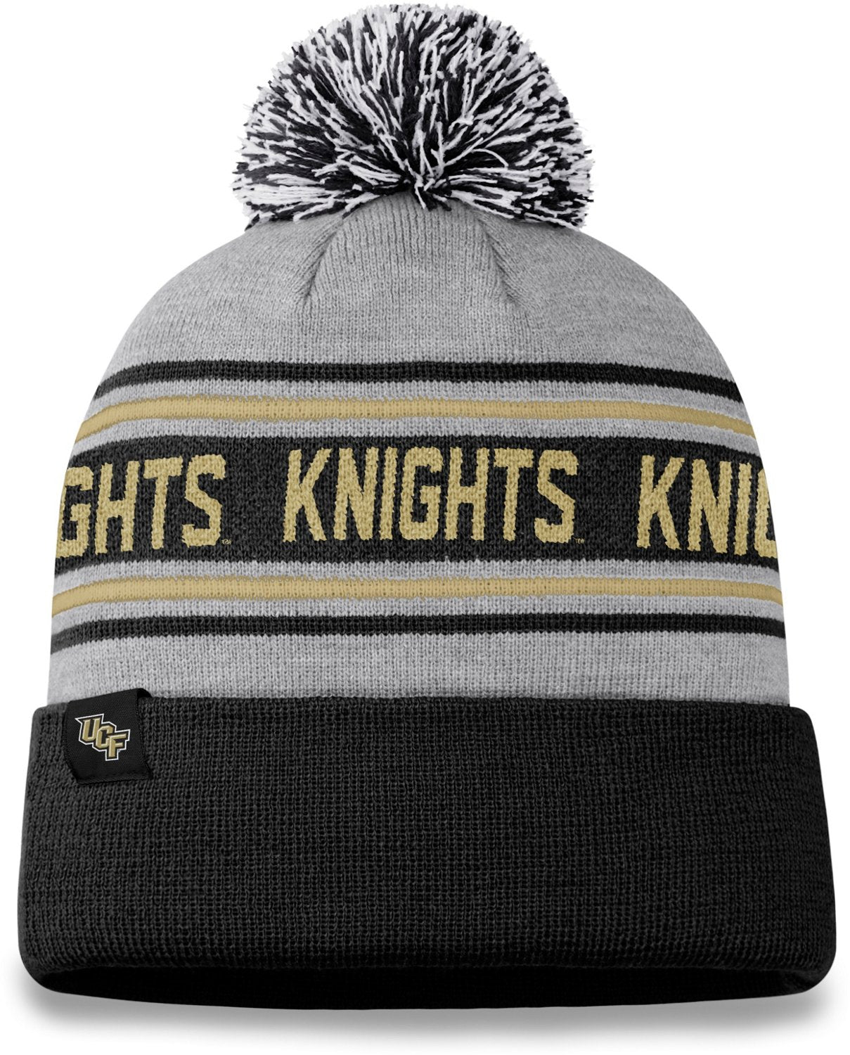 University of Central Florida Knights Heather Gray Top of the World Frigid Cuffed Knit Hat with Pom