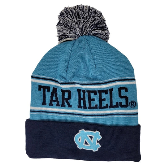 North Carolina Tarheels Top of the World Fashion Knit Cuffed Beanie with Pom