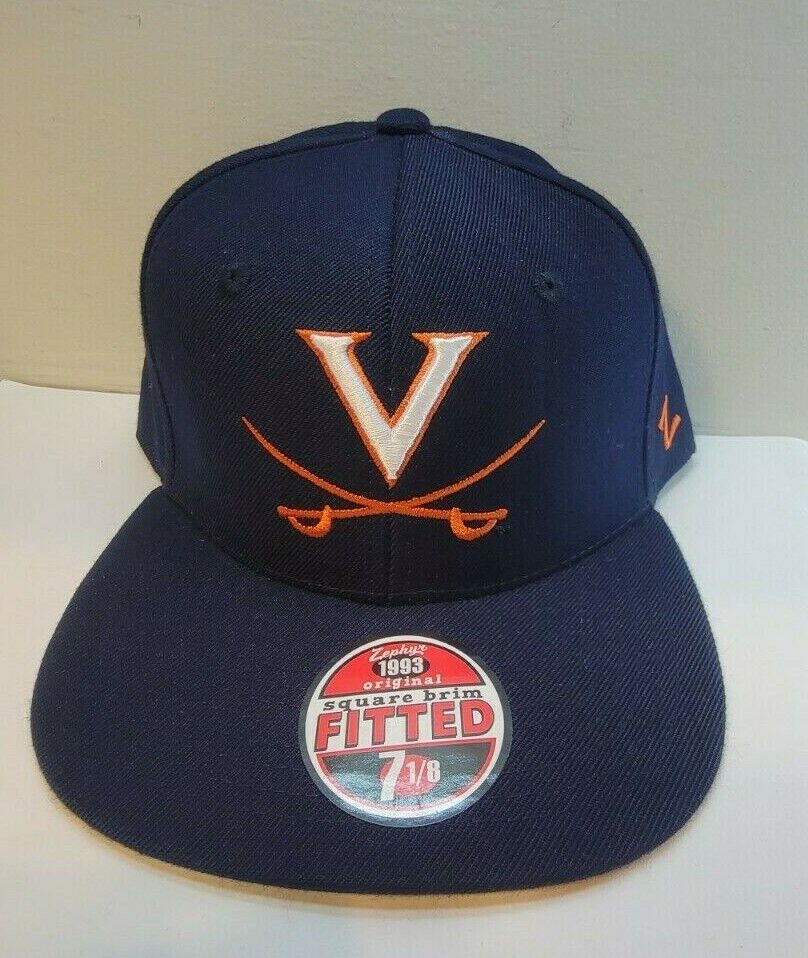 Virginia Cavaliers Blue Vintage Zephyr "Square Brim Fitted" Cap/Hat - 7