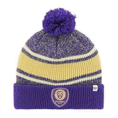 Orlando City Soccer Club Purple '47 Brand Cuff Knit Beanie Hat w/Pom -