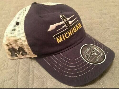 University Of Michigan Blue "Burton Tower" Zephyr Snapback Trucker Hat