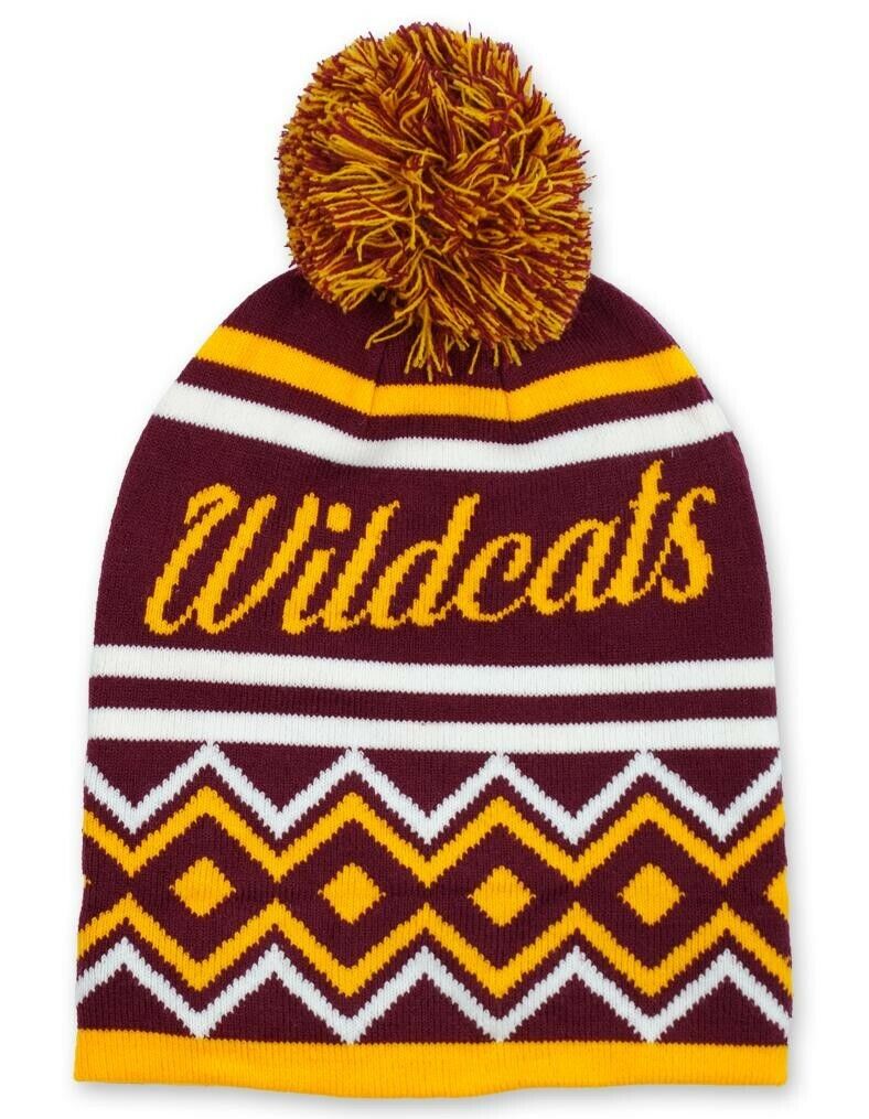 Bethune-Cookman University Wildcats Maroon & Gold beanie w/pom - HBCU