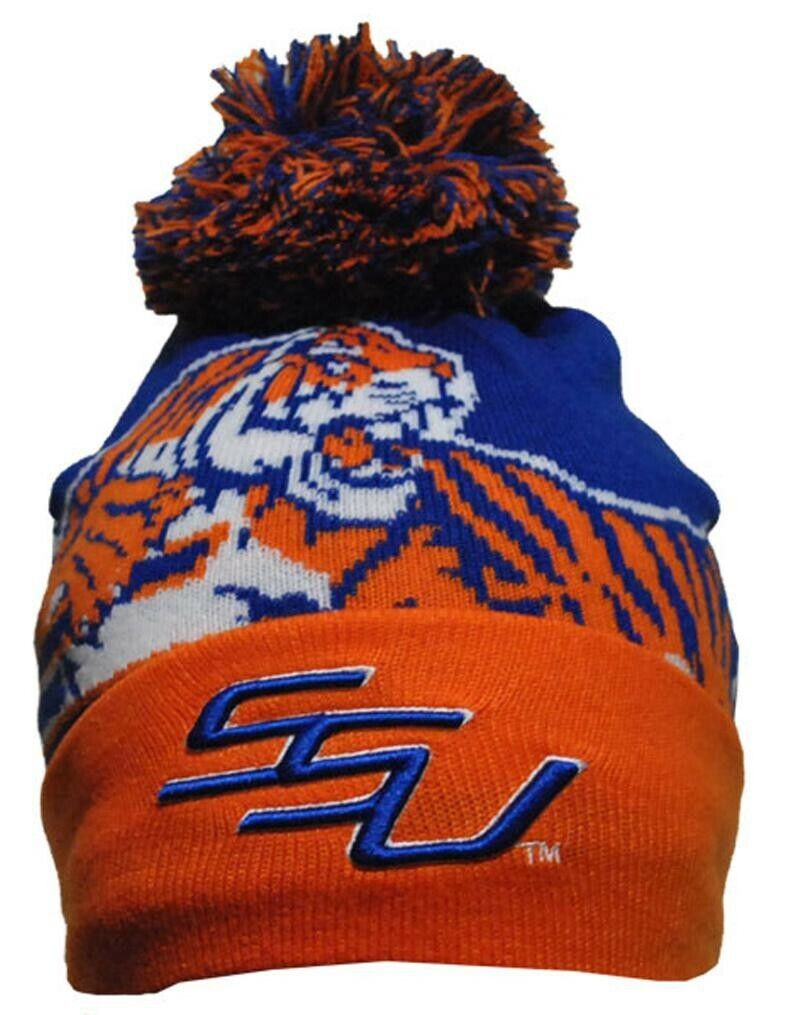 Savannah State University Tigers Beanie w/Multicolor Pom