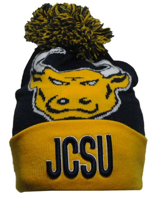 Johnson C. Smith University Golden Bulls Beanie w/pom - HBCU