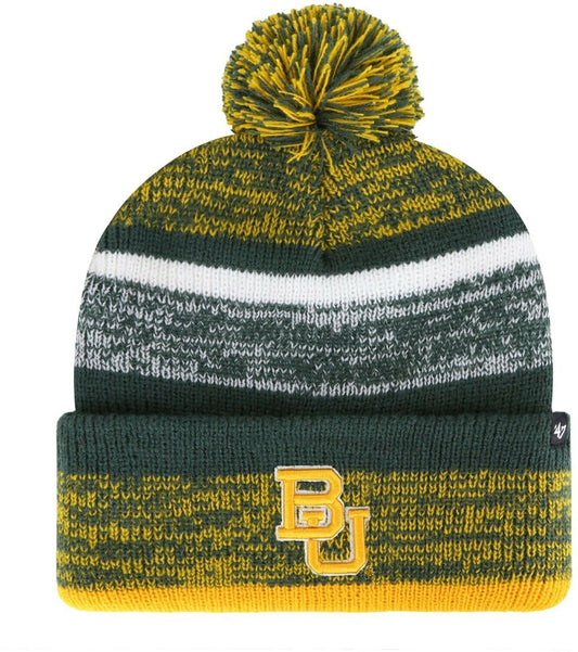 Baylor Bears Green & Gold '47 Brand Northward Cuff Knit Pom Hat