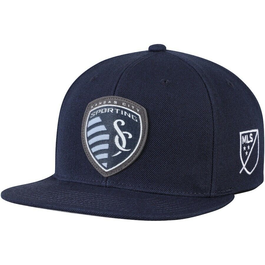 Sporting Kansas City Navy Mitchell & Ness Silicon Grass Adjustable Snapback Cap/Hat