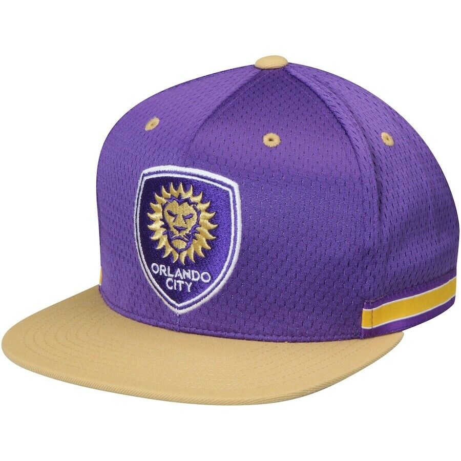 Orlando City SC Mitchell & Ness Purple Woven Stripe Adjustable Snapbac