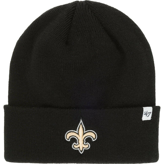 New Orleans Saints Black '47 Brand Raised Cuff Knit Cap