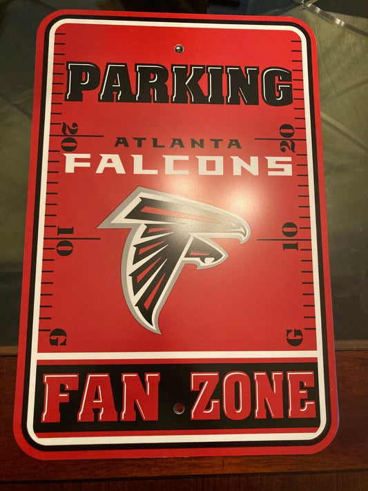 Atlanta Falcons Fan Zone Parking Plastic Sign - 12×18 - Multicolored