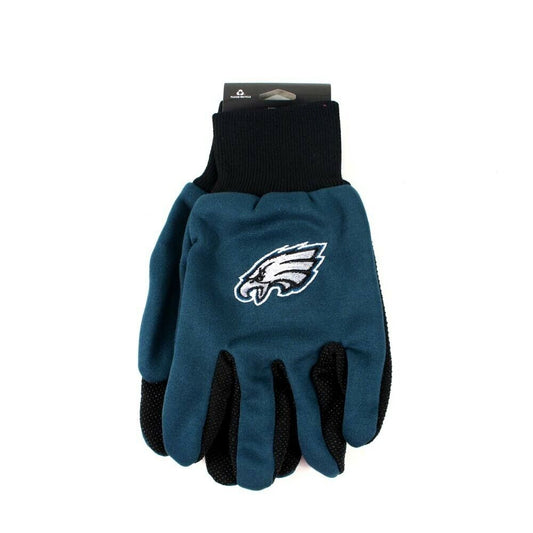 Philadelphia Eagles Utility Gloves - Green in the front w/Logo & Black