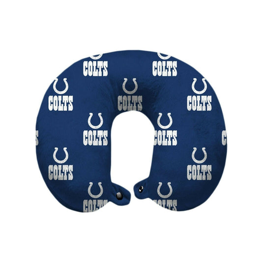 Indianapolis Colts Blue & White TSA Approved Relaxation Soft Travel/Neck Pillow