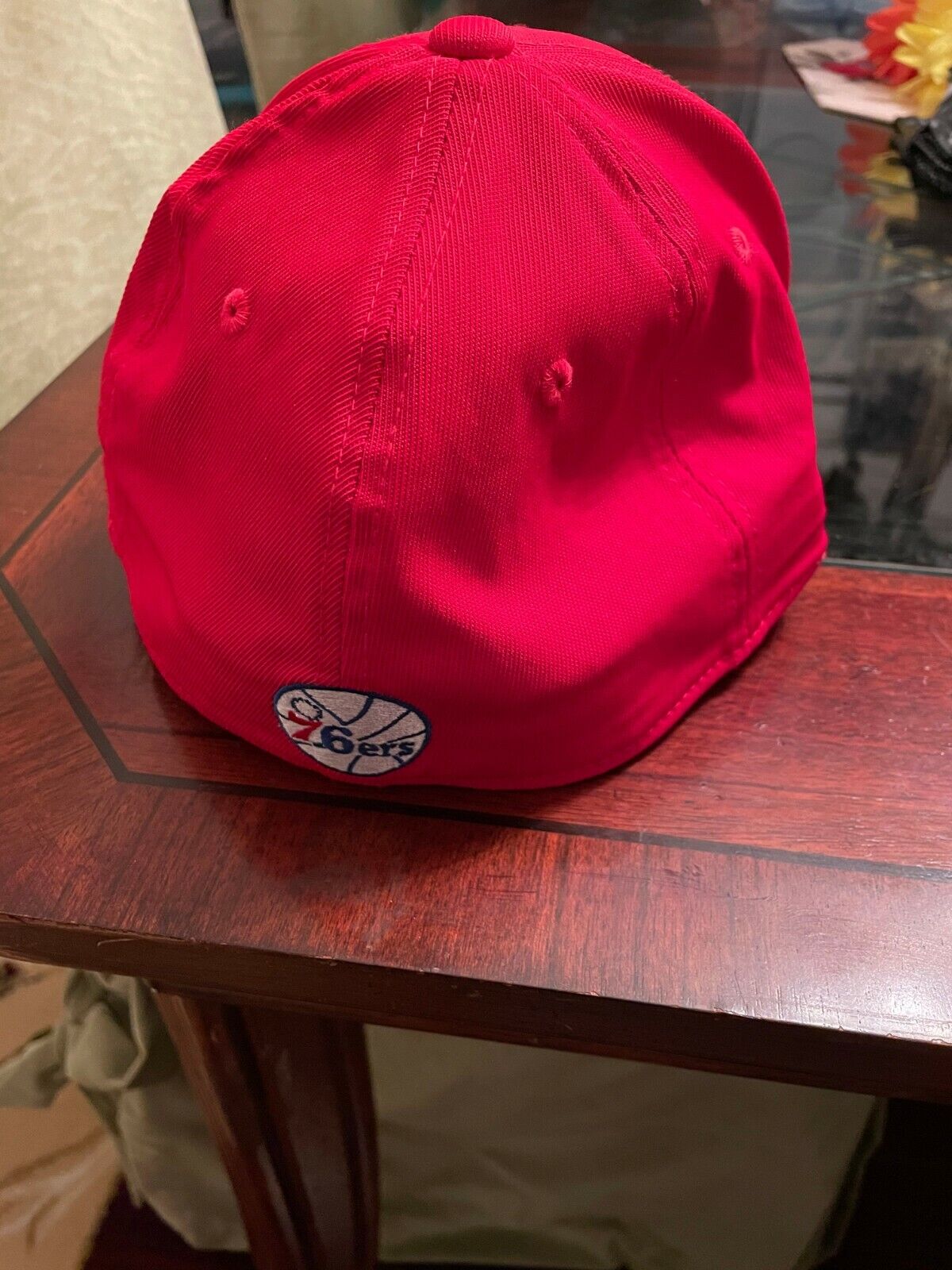 Philadelphia 76ers Red Adidas Vintage L/XL Fitted Flex Cap 