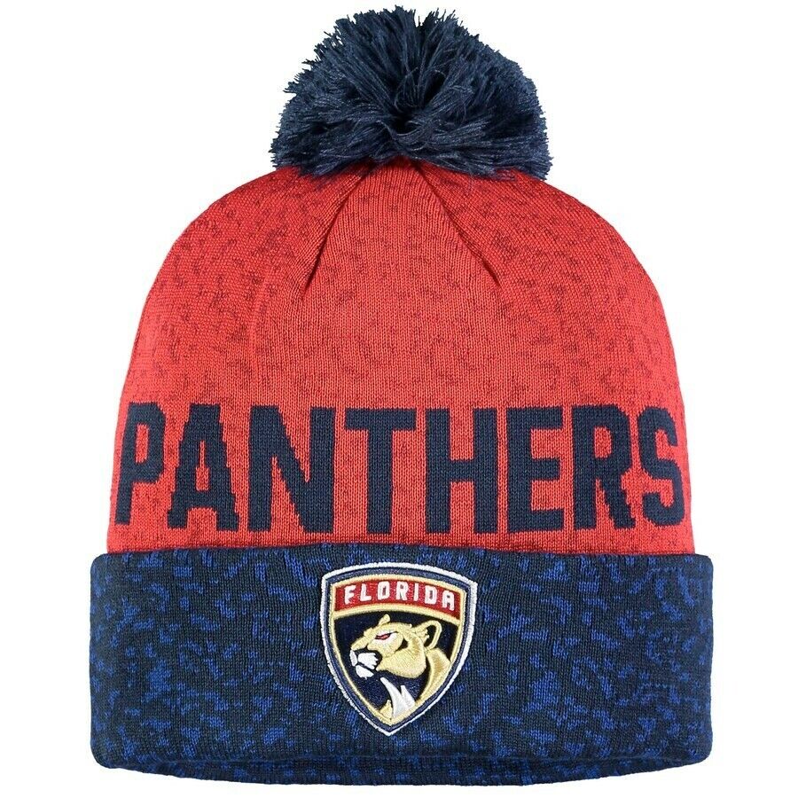 Florida Panthers Fanatics Branded Fan Weave Cuffed Knit Hat with Pom -