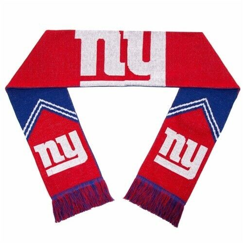 New York Giants Football Team Logo NFL 60" Reversible Stripe Knit Acry