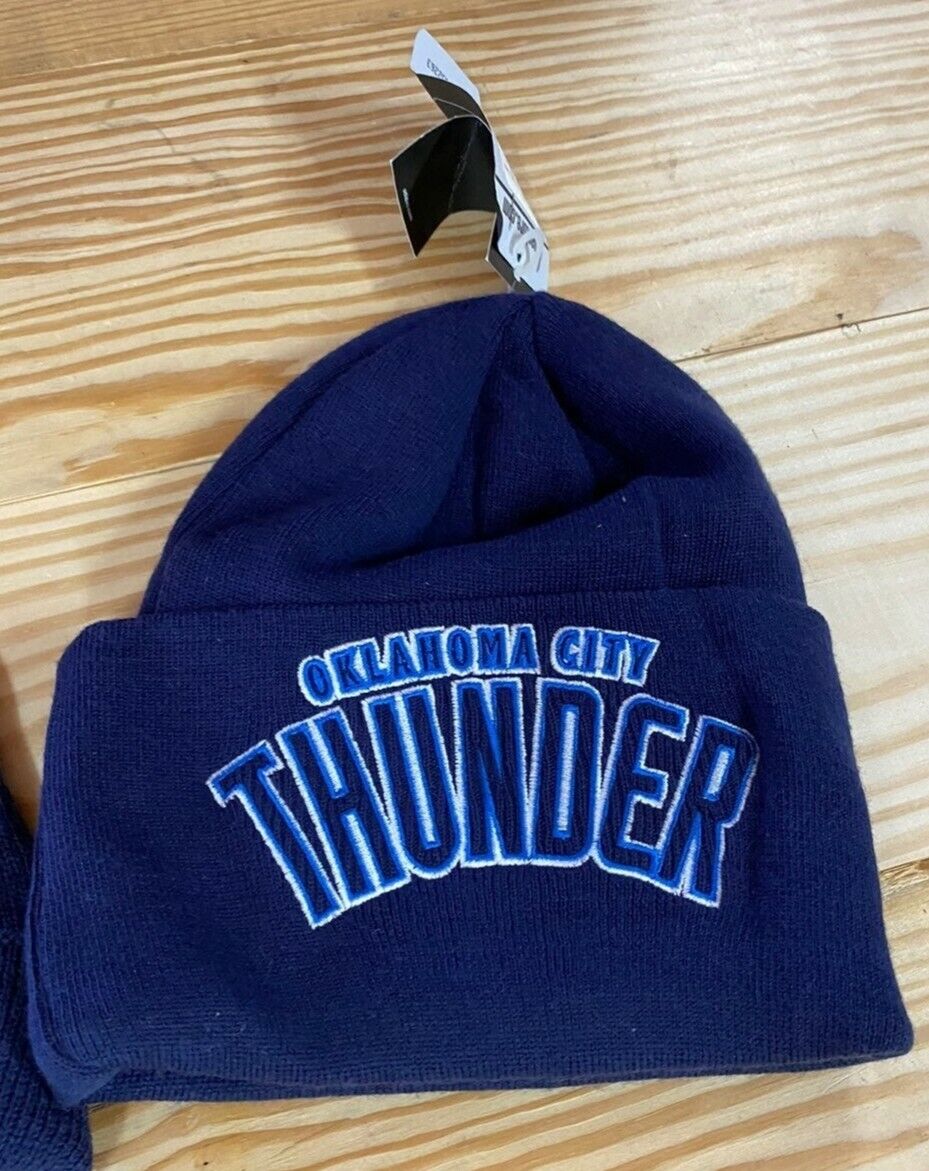 Oklahoma City Thunder Blue Adidas BIG Cuffed Knit Beanie Hat