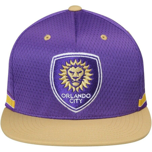 Orlando City SC Mitchell & Ness Purple Woven Stripe Adjustable Snapbac