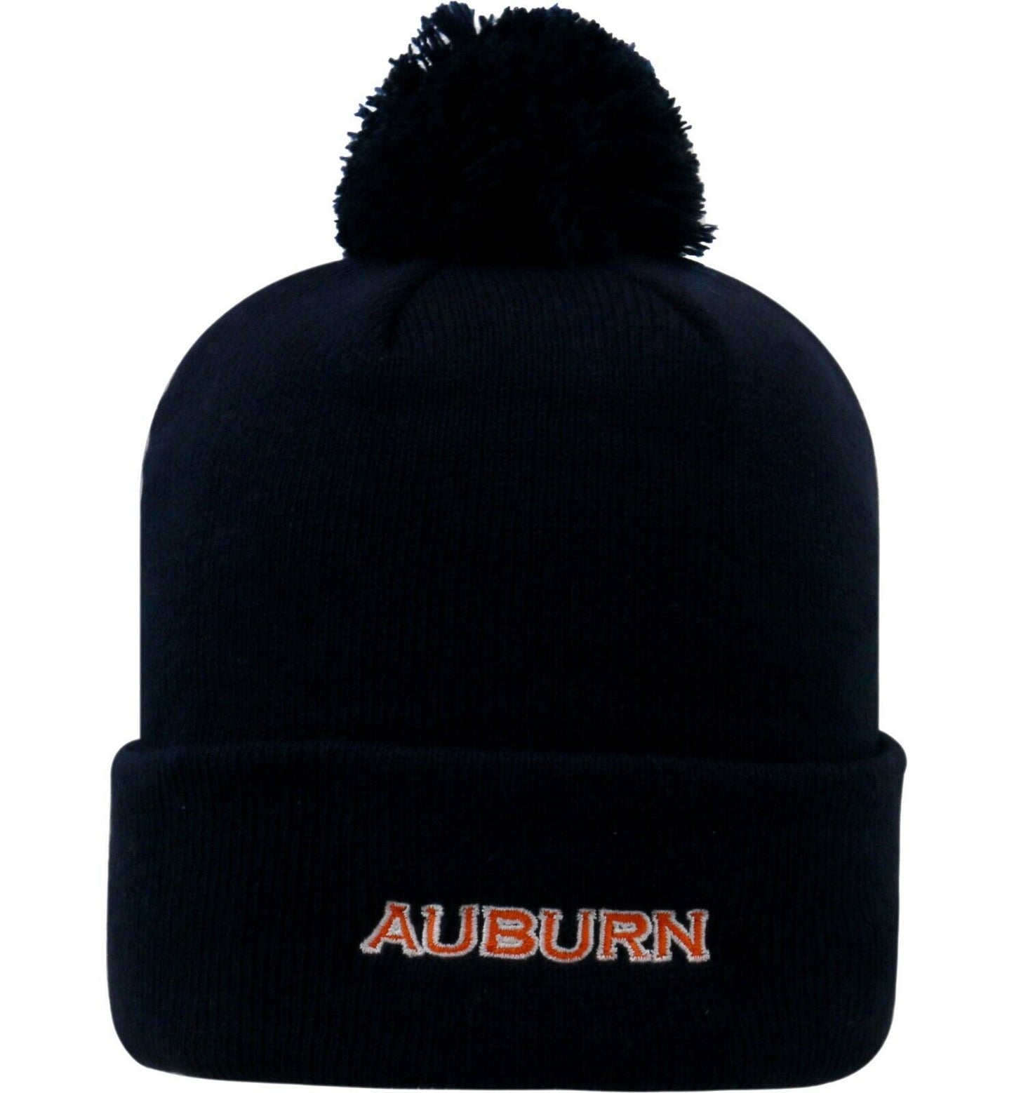 Auburn Tigers Blue Top of the World Cuff Knit Beanie Hat w/pom