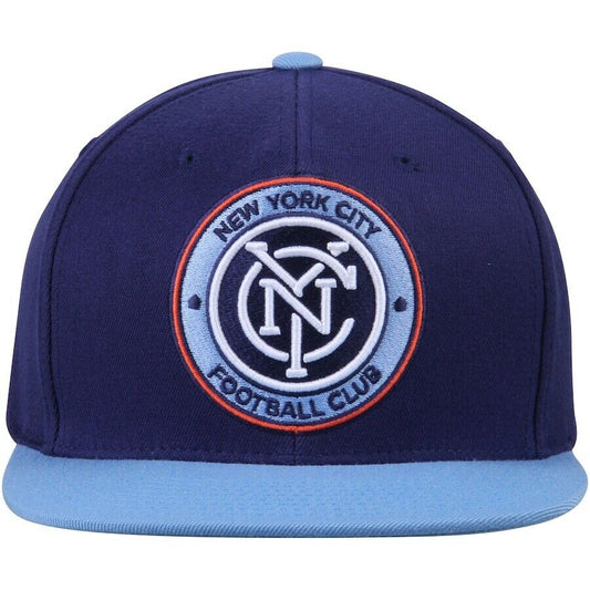 New York City FC Navy/Light Blue Mitchell & Ness XL Logo Two-Tone Snapback Cap/Hat