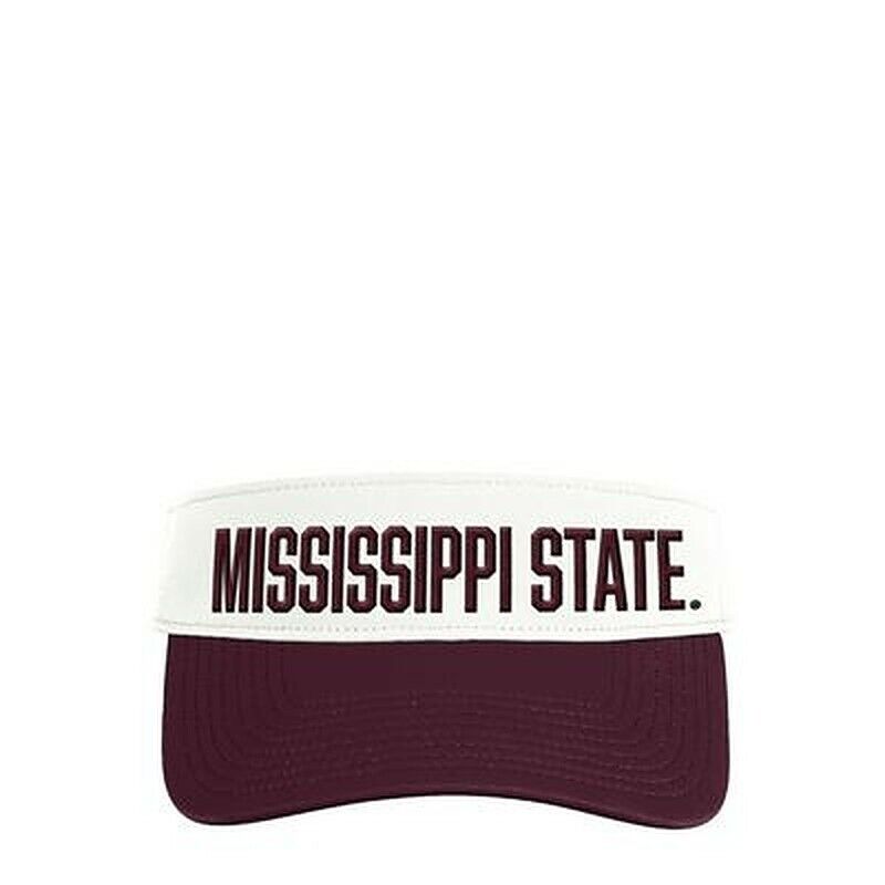 Mississippi State Bulldogs White & Maroon Adidas "Aeroready" Coach Thin Visor