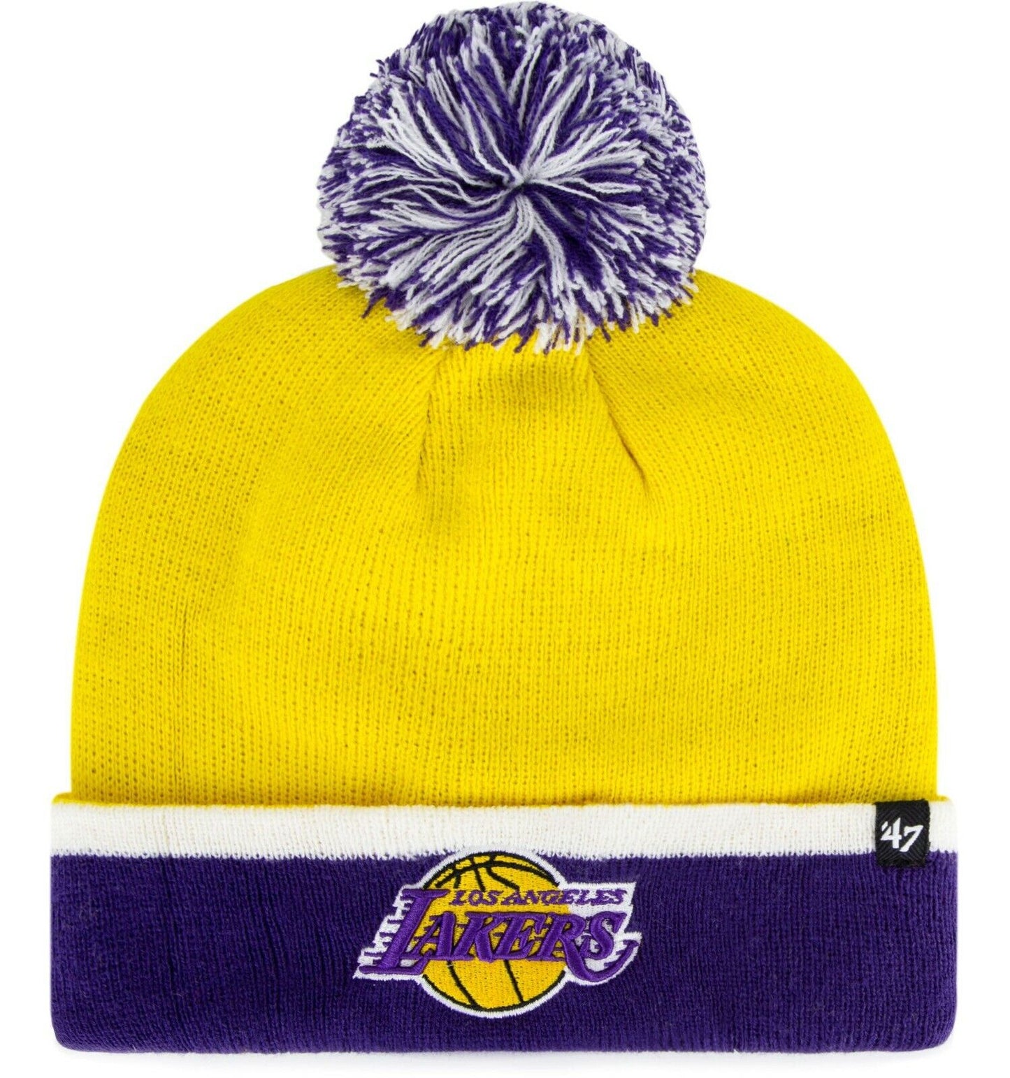 Los Angeles Lakers Yellow '47 Brand Cuffed Knit Beanie Hat w/pom