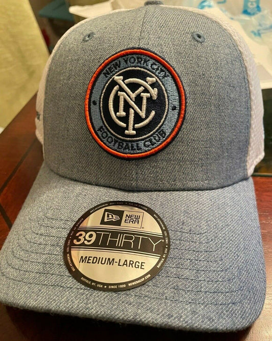 New York City FC Heather New Era Team Stitch Neo 39THIRTY Stretch Fit