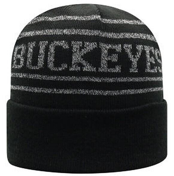 Ohio State Buckeyes Black Top of the World Bright Night Cuffed Knit Ha