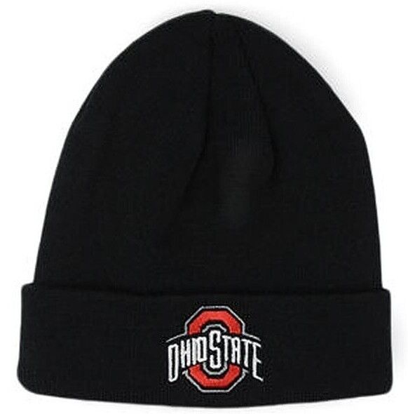 Ohio State Buckeyes Black Cuffed Knit Beanie Hat