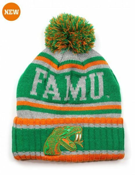 Florida A&M Rattlers Multicolor Beanie Hat w/pom - HBCU