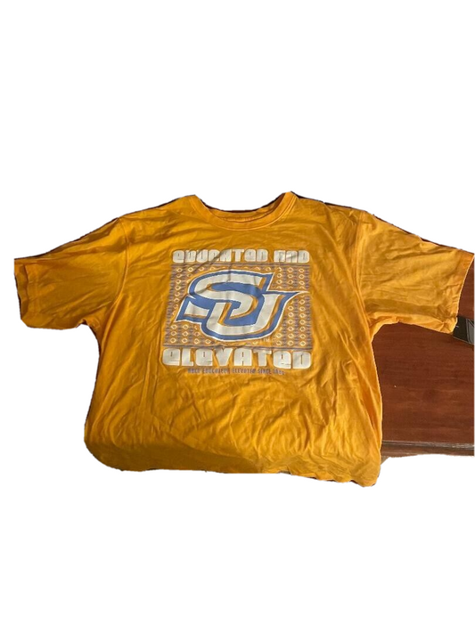 Southern University Jaguars Gold Colosseum Playbook Print T-Shirt - XXL