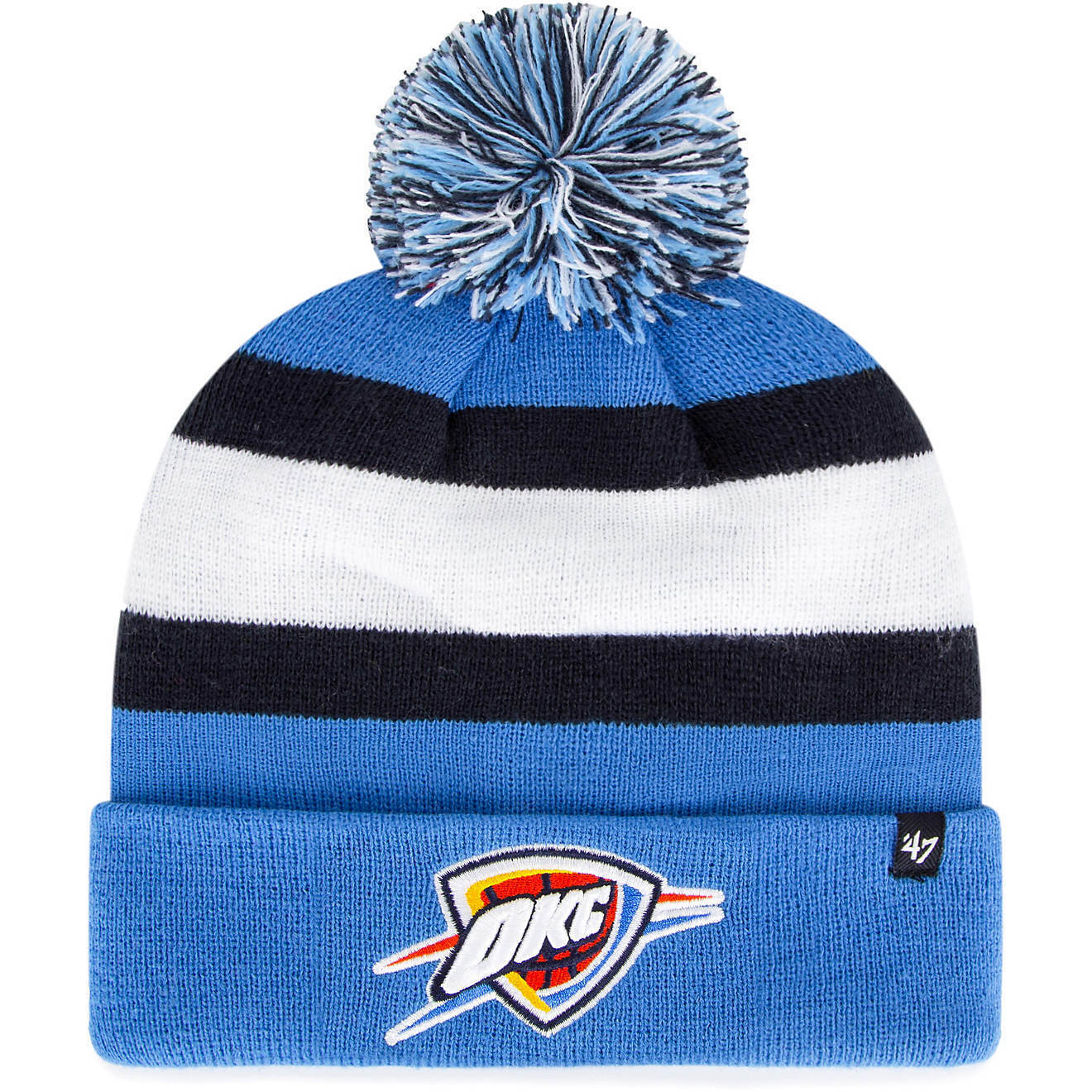 Oklahoma City Thunder Blue '47 Brand Breakaway Pom Cuff Knit Cap/Hat