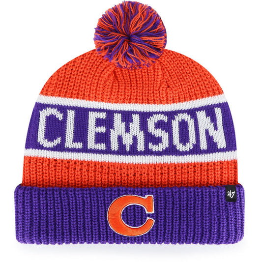 Clemson Tigers Orange ’47 Brand Calgary Cuff Knit Cap w/pom