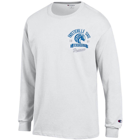 Fayetteville State Broncos White Champion Team Arch Long Sleeve T-shir