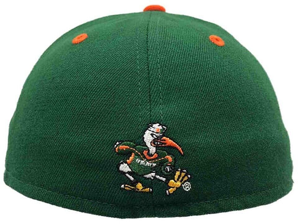 Miami Hurricanes Dark Green New Era Fitted Concealer Hat/Cap Size: 7 1/8