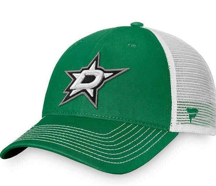 Dallas Stars Green & White Fanatics Core Adjustable Trucker Hat/Cap
