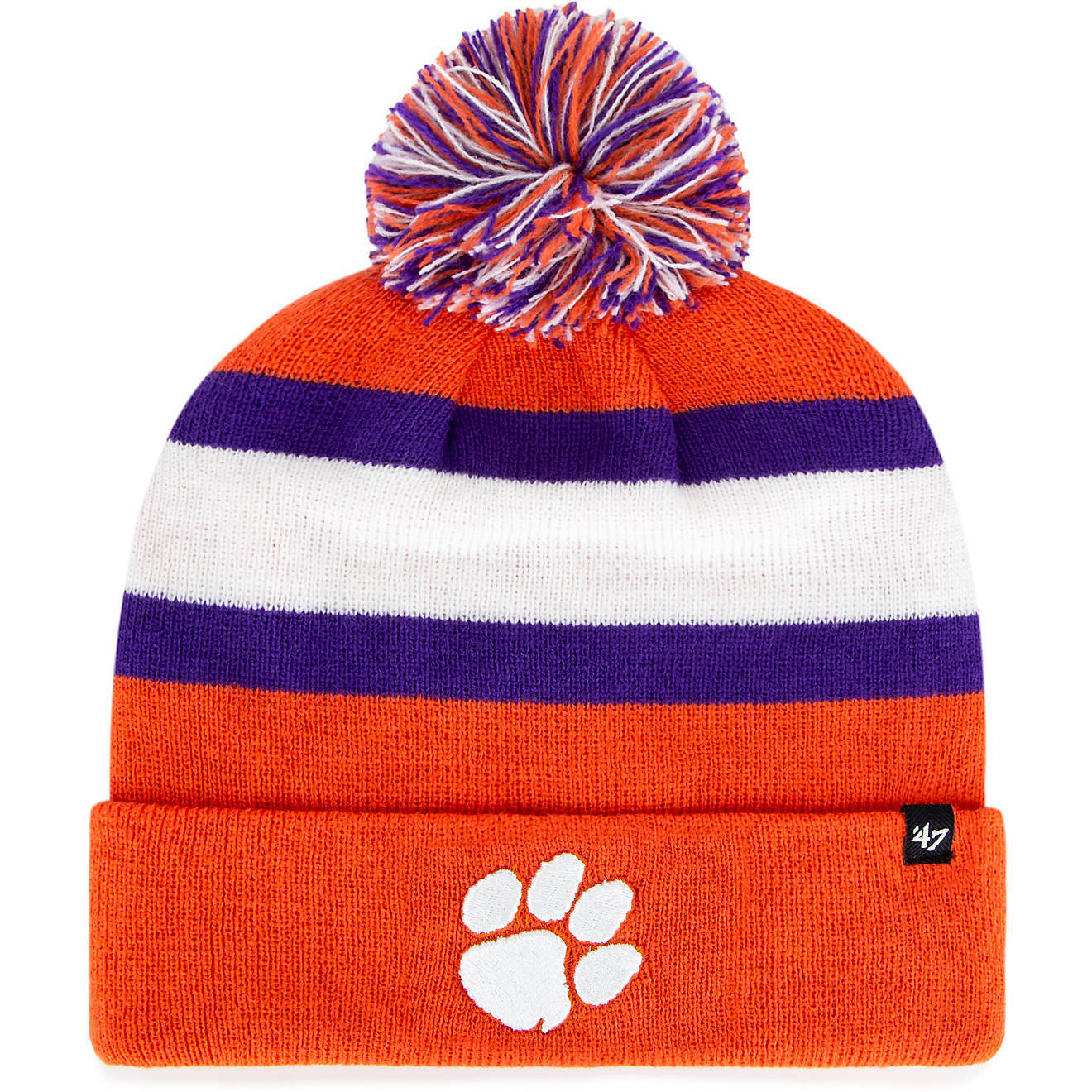 Clemson Tigers Orange '47 Brand Breakaway Cuff Knit Cap w/pom